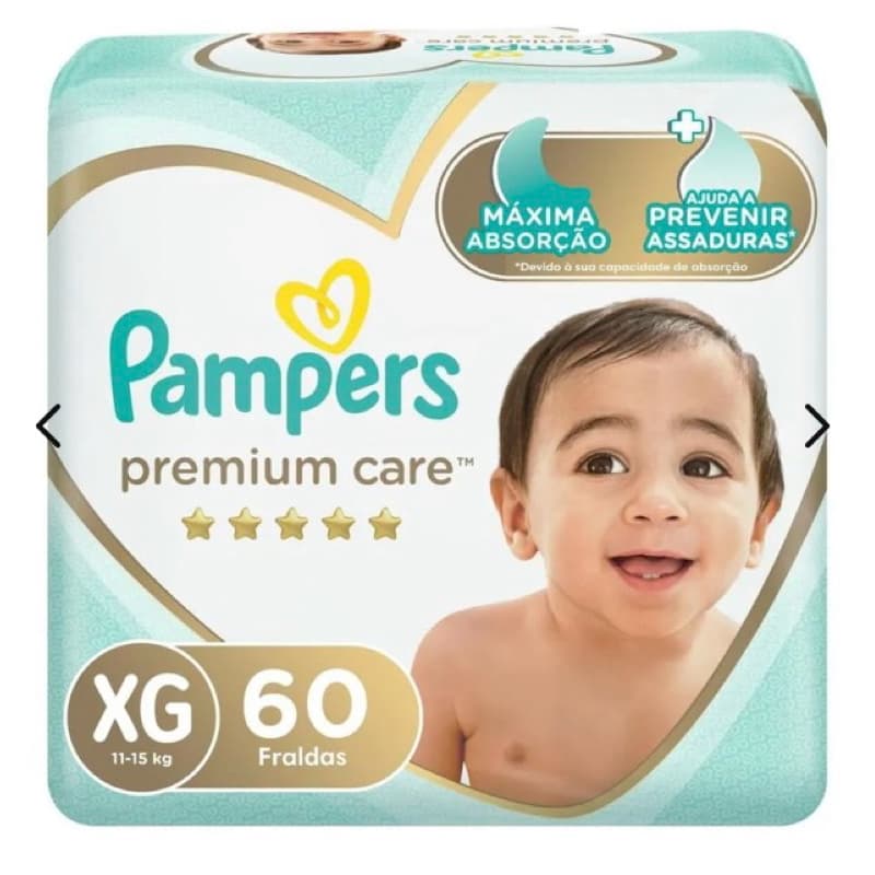 Fralda Descartável Pampers Premium Care XG 60 Unidades