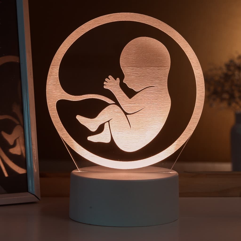 Luminária LED 3D de Mesa / Luz Noturna Presente Criativo / Decoração - feto, bebê, medicina