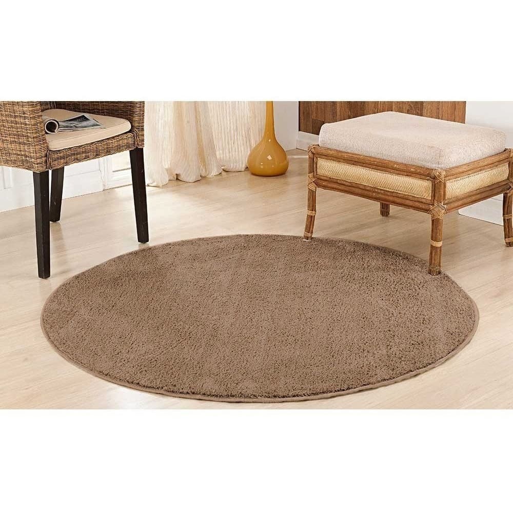 Tapete Redondo Oásis Classic 1,50 X 1,50 Macio Sala Quarto 100% Antiderrapante