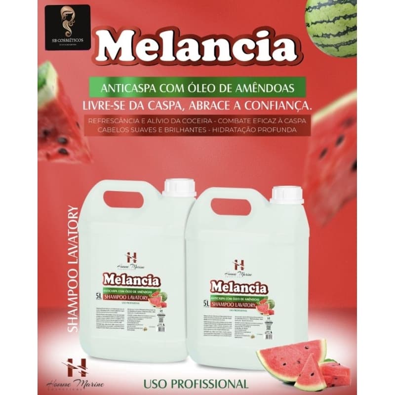 Shampoo Hidratante de Melancia Galão 5 Litros da Home Marine Cosméticos.