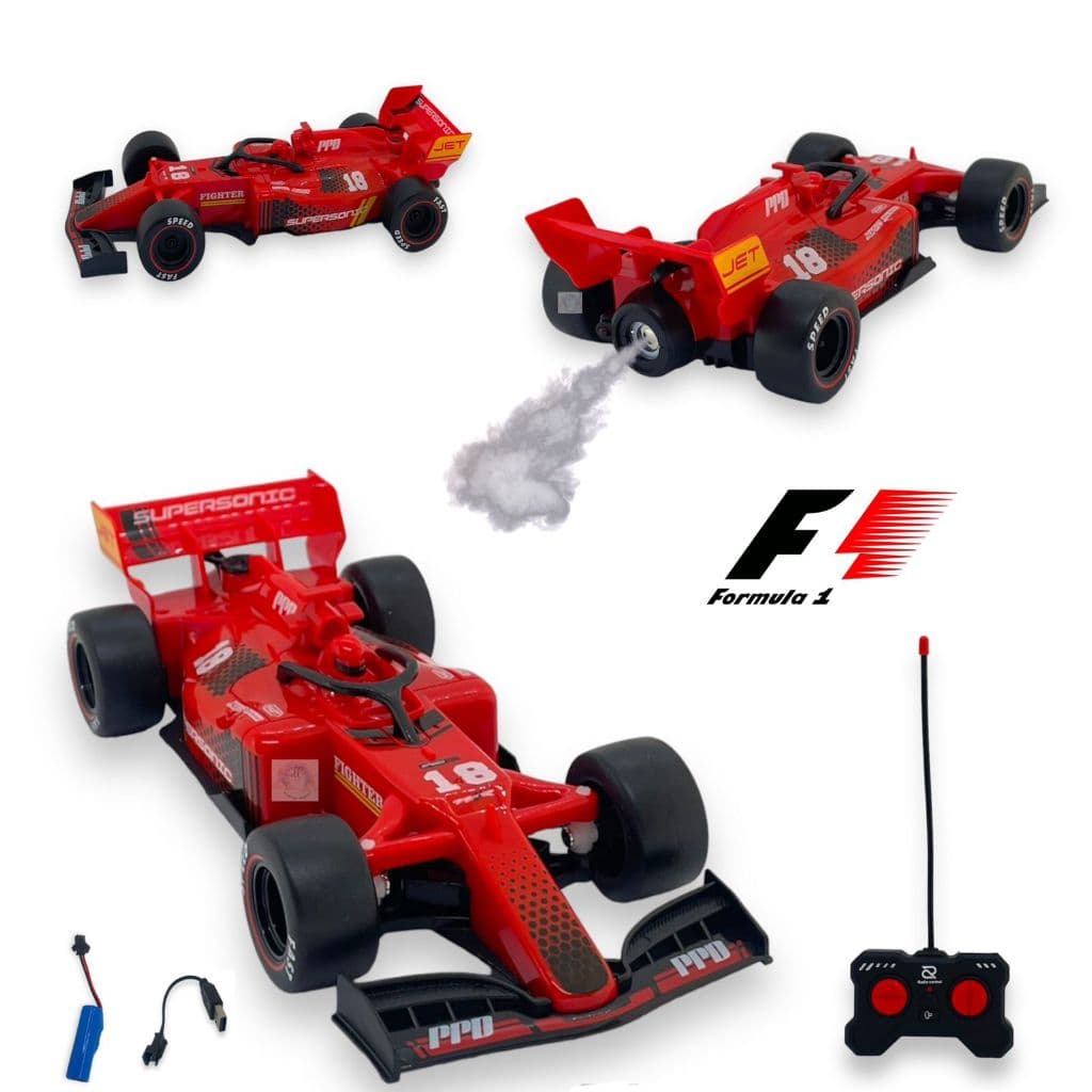 Carrinho Controle Remoto F1 Bateria Recarrega Solta Fumaça