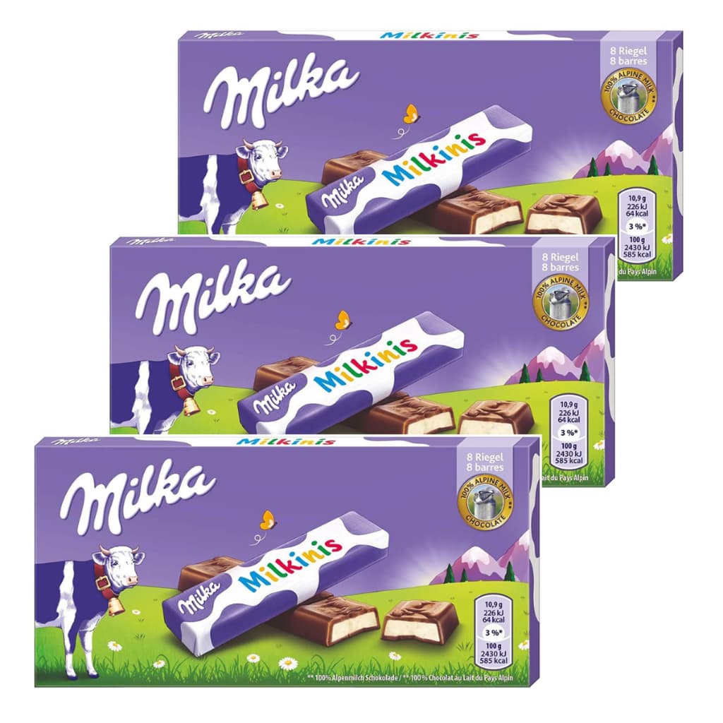 3 Caixa De Chocolate Milka-milkinis Sticks Tabletes Importado