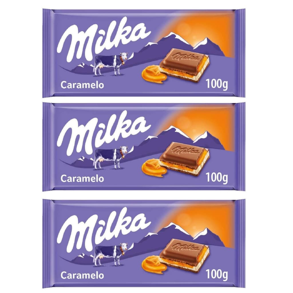 3 Milka Caramel Chocolate & Caramelo Cremoso Importado