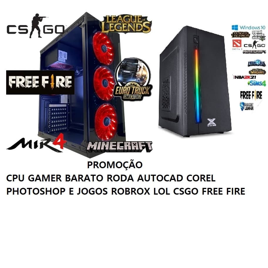computador cpu gamer i3 barato pra escritorio lojas casa 8g ssd128+hd500g wifi lol csgo et2 gta5 pes
