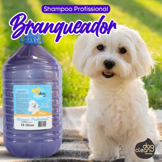 Shampoo Branqueador Profissional para Cachorro 5 Litros Shampoo Clareador Pet Banho e Tosa Pet Shop Dog Clean