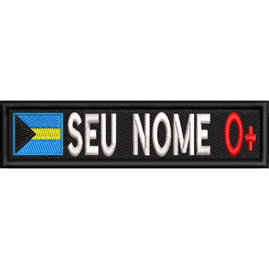 Patch Bordado Tarjeta Nome Bahamas Moto Clube Moto Tar165