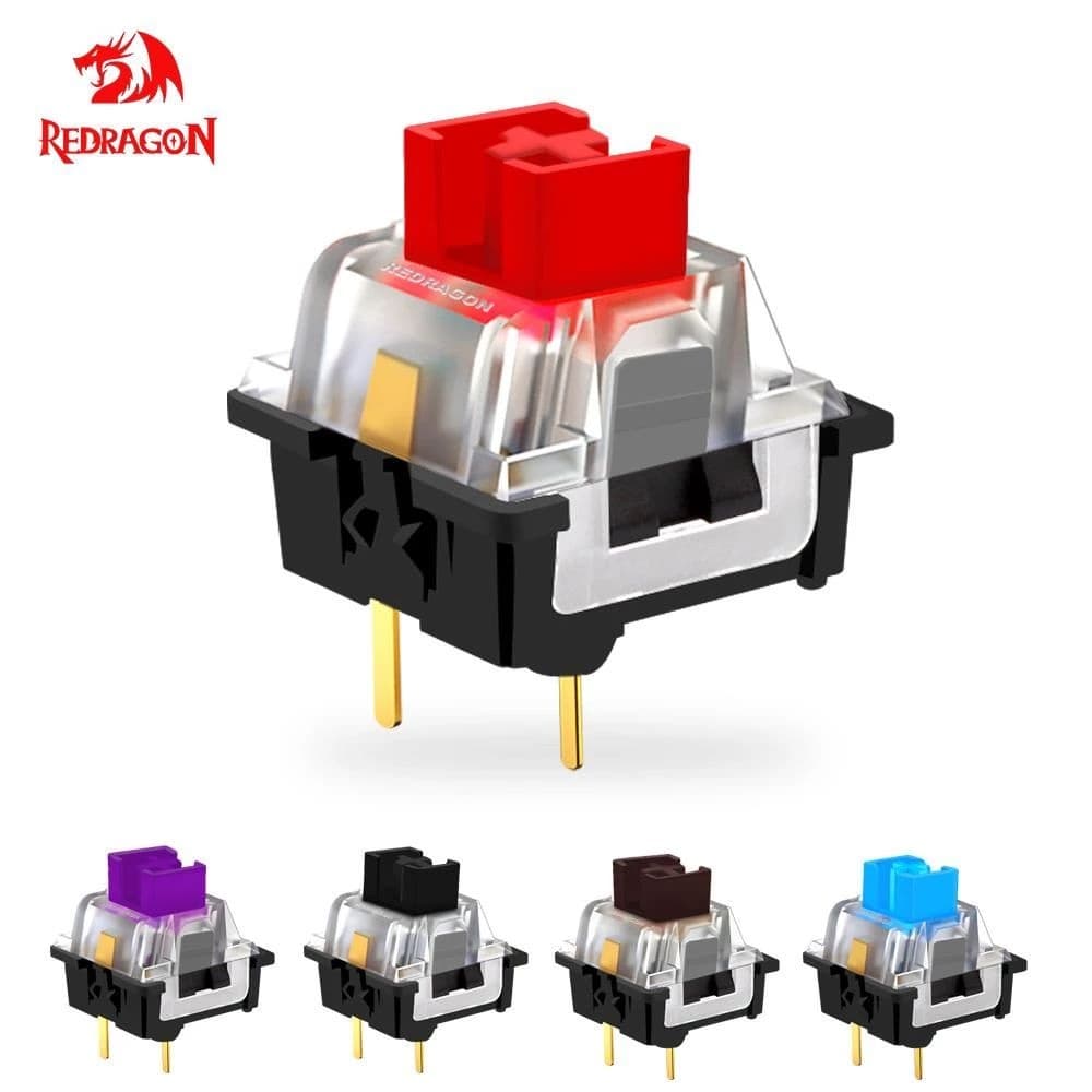 Kit 10 Switches Redragon Outemu Para Teclado Mecânico Gamer Hot Swap 3 pin Red Blue Brown Black roxo