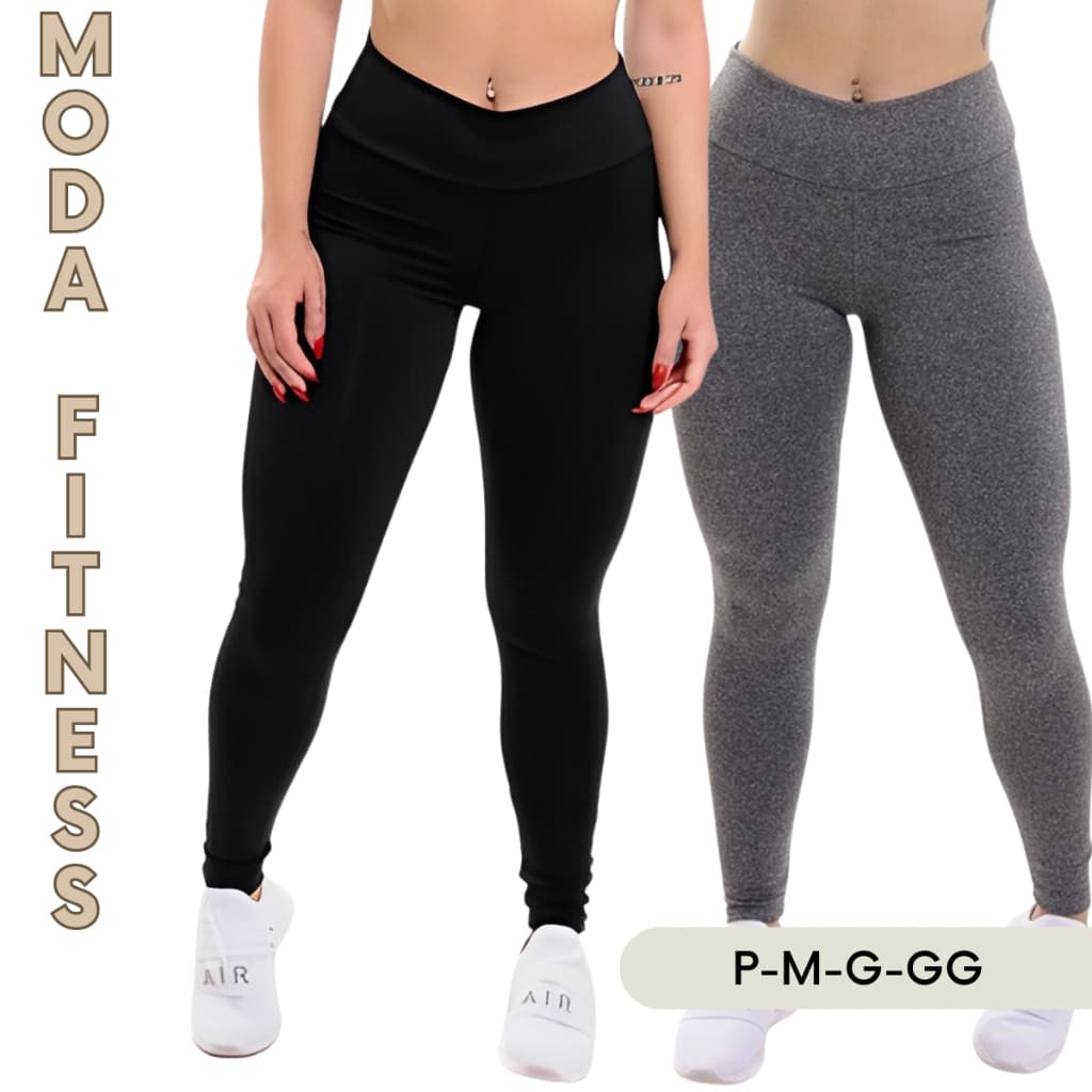 Legging Feminina Cintura Alta Calça Leg Fitness Academia Zero Transparência