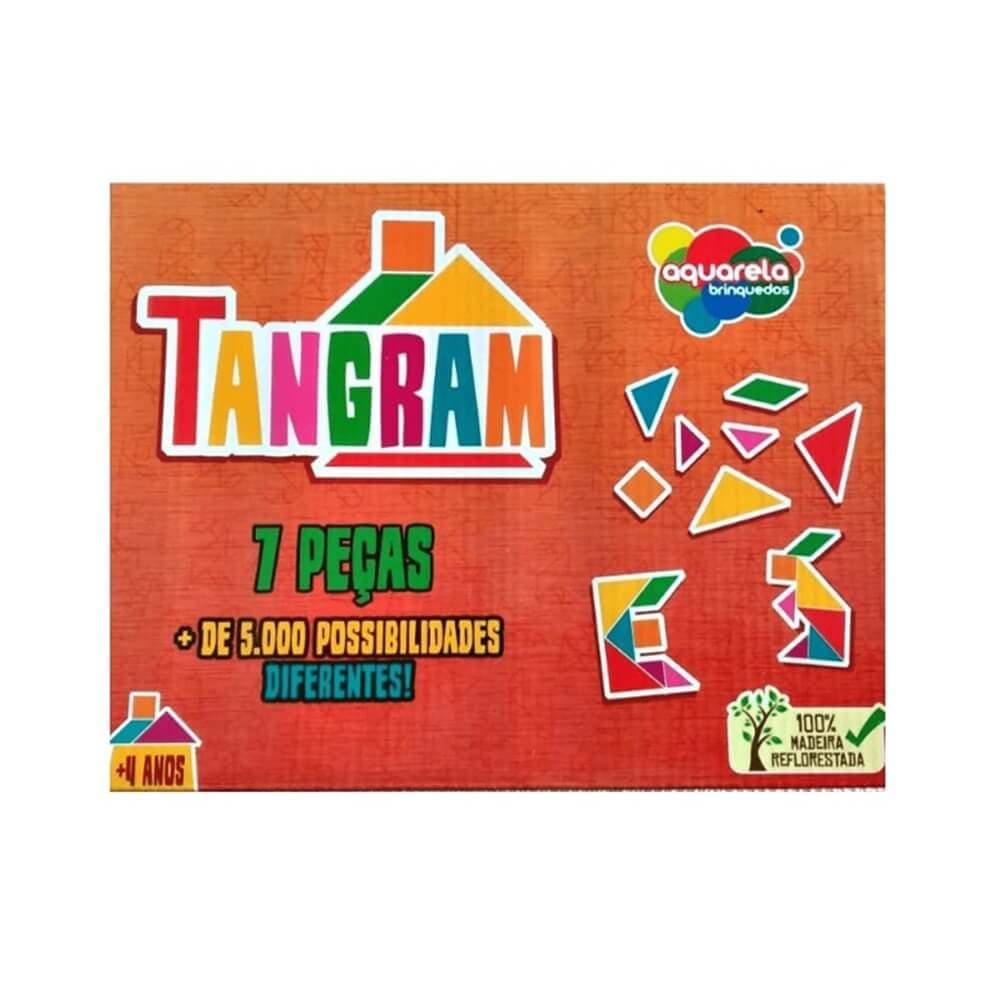 Tangram Brinquedo Educativo Geométrico em Madeira 7 peças - Aquarela brinquedos - 158