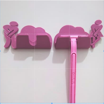 Kit 2 Suportes Lamina Parede Banheiro (Homem-Mulher) Colante dupla face
