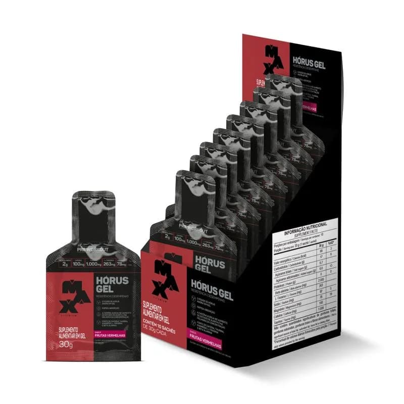 Pré Treino Horus Gel Com 10 Sachês De 30g Max Titanium