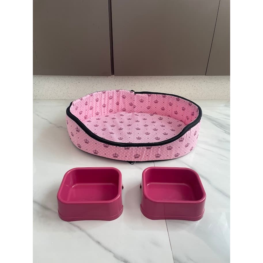 Kit Cama Europa + 2 comedouros ou Shampoo Pet Cachorro/Gato P a GG