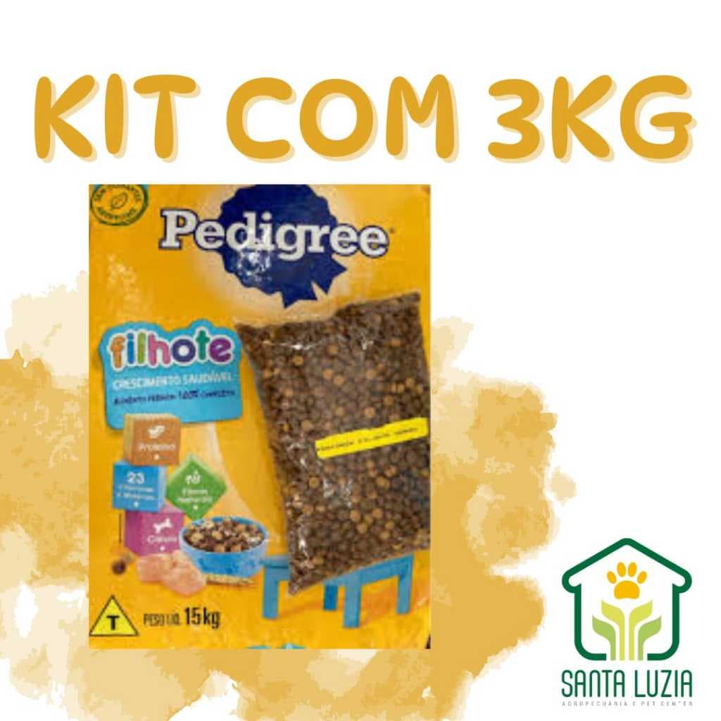 Ração Para Cachorro Pedigree Filhote Granel Kit 3kg