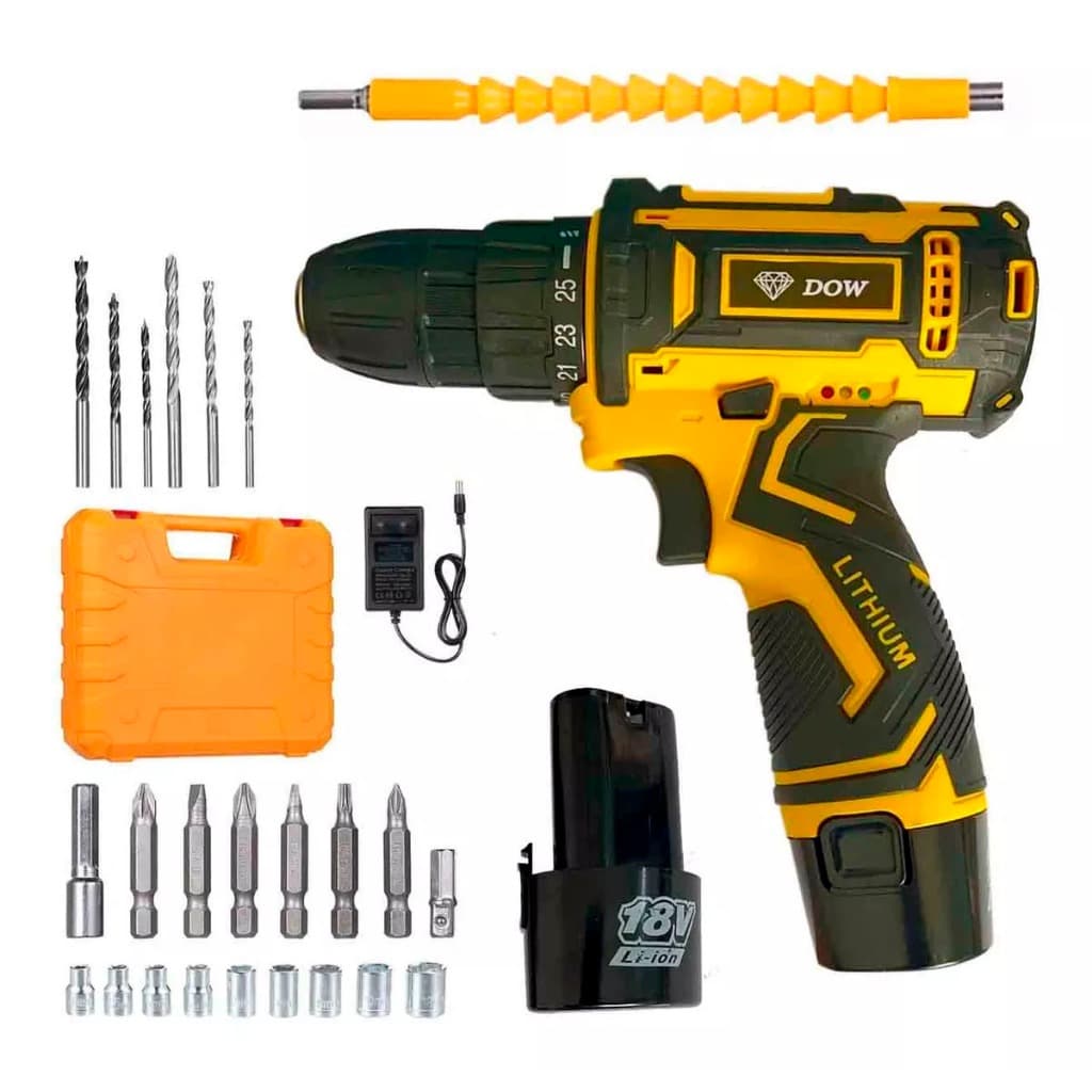 Parafusadeira Furadeira 18v Bivolt 2 Baterias Profissional
