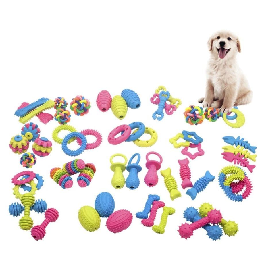 Kit 4 Brinquedos Para Pet Mordedor Divertido Colorido Cachorro LR-0228/LR-0350