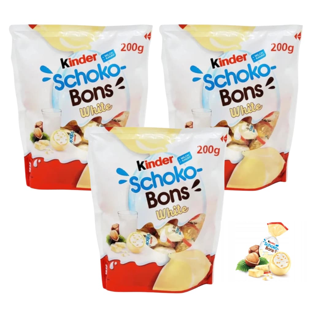 3 Chocolate Kinder Shoco Bons White Importado Novidade