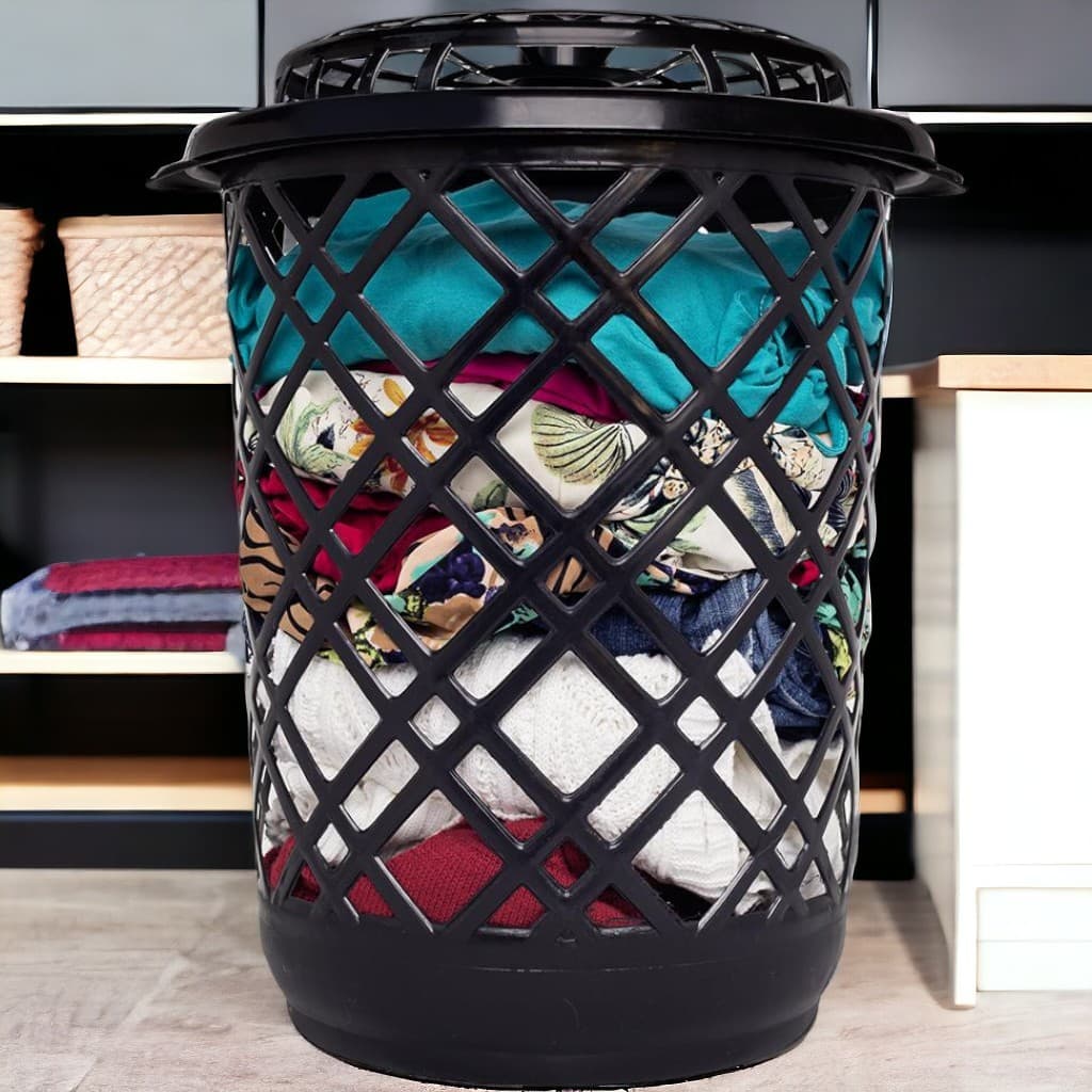Cesto de Roupa Suja com Tampa 30 Litros Multiuso Grande Para Banheiro Cozinha Escritório