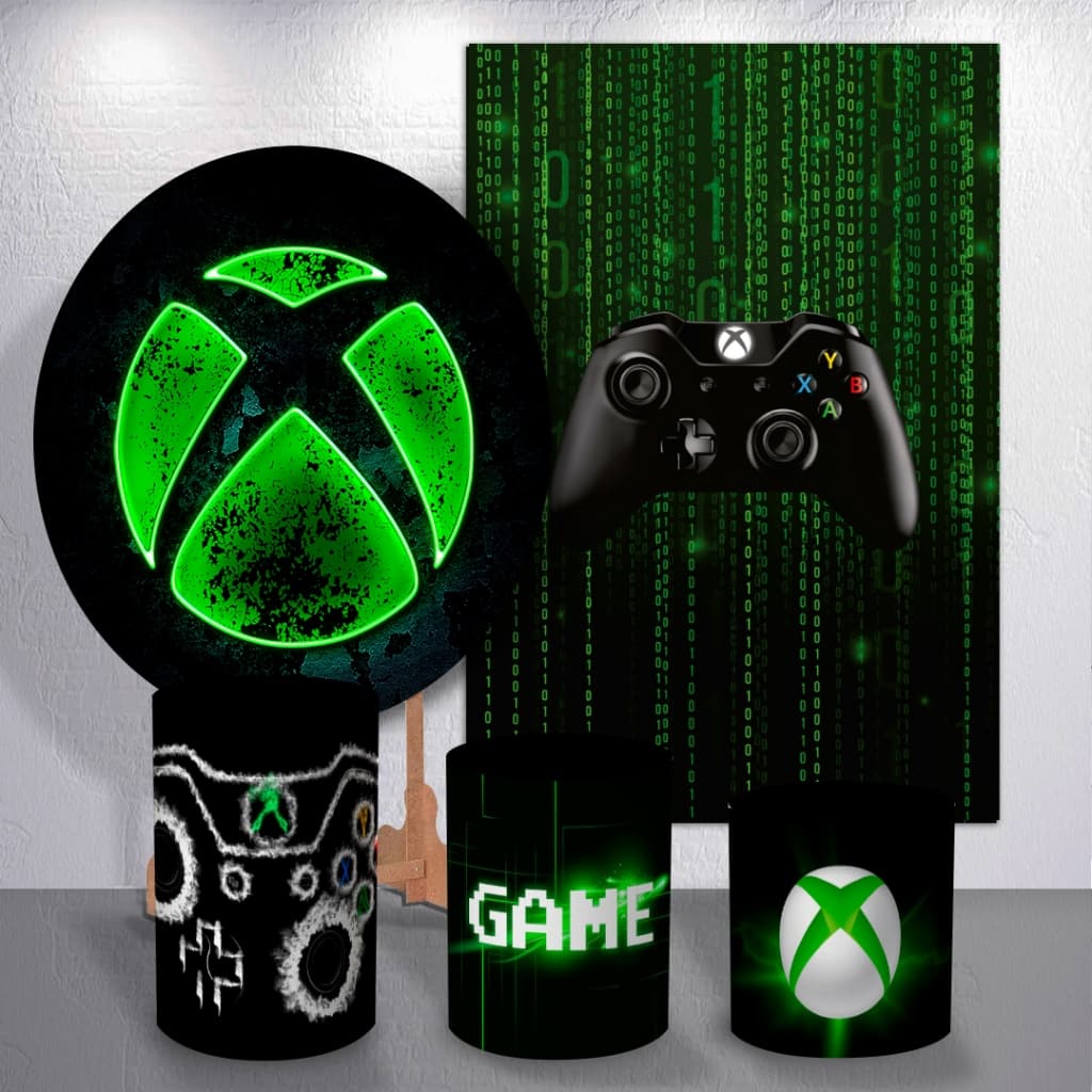 Painel Festa Game Aniversário Controle Jogo Online Xbo Videogame Capas Sublimadas Veste Fácil