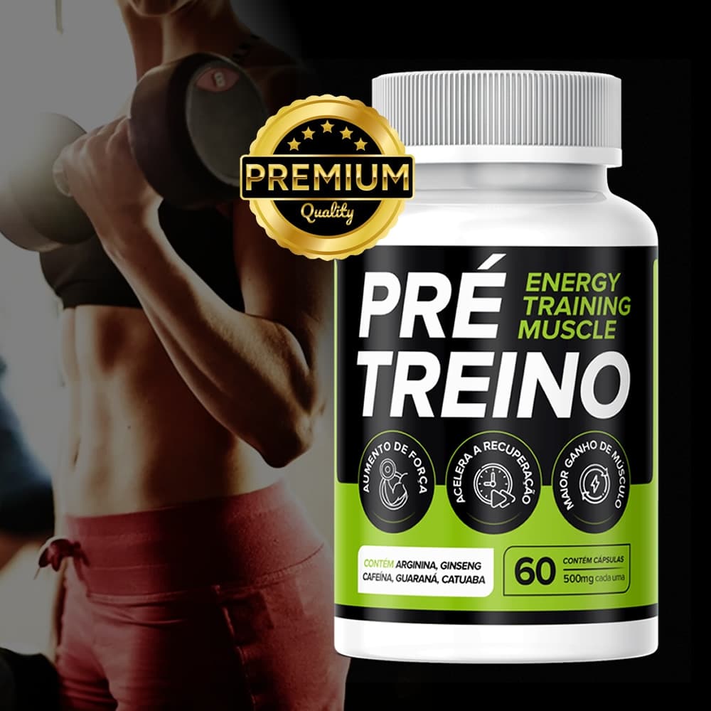 Suplemento Pré Treino - Massa Muscular - Academia - Fitness - 60 Cápsulas | Envio Imediato