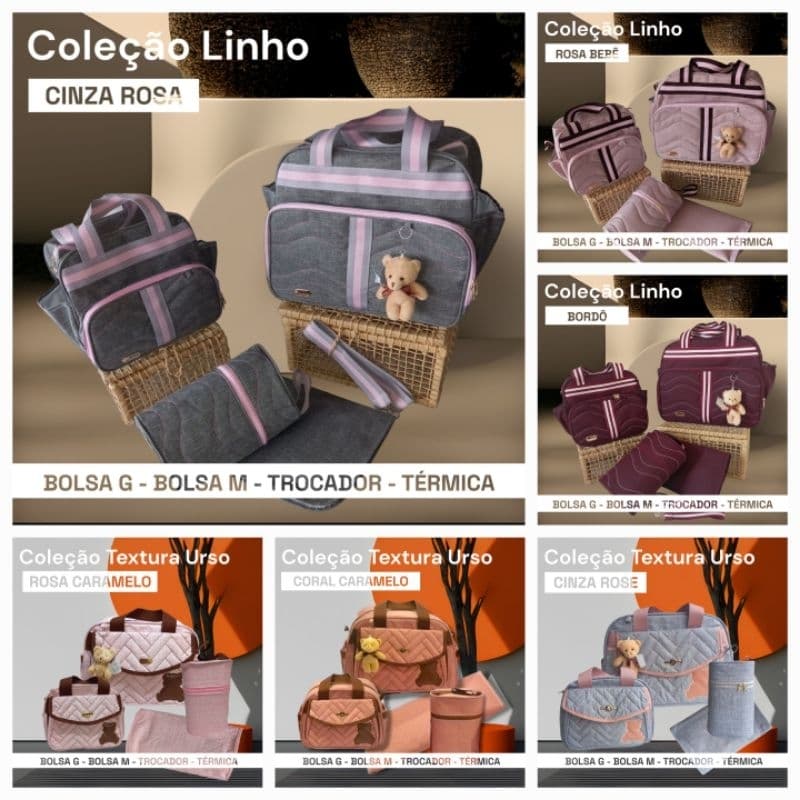 Kit Menina Recem Nascido Bolsa Mala Maternidade Enxoval Mamãe Cha de Bebe Lizzvesty baby Promoção