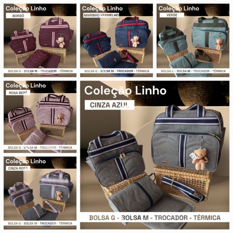 Kit Bolsa Maternidade Recem Nascido Menino Menina Presente Cha de bebe nene Lizzvesty Baby Mala
