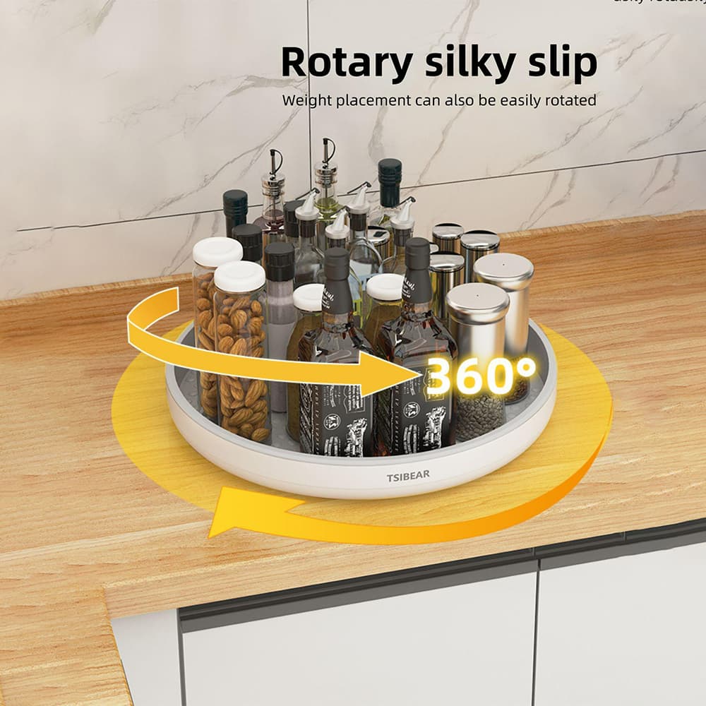Organizador Giratório 360º Multiuso - Bandeja para Cozinha, Temperos, Frutas, Maquiagem, Banheiro e Quarto