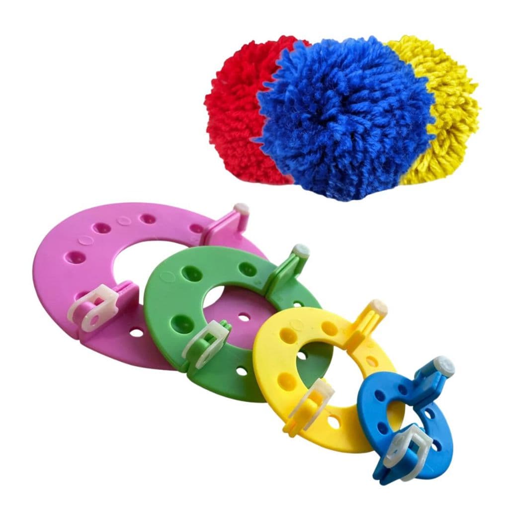 Kit Tear Faz Pompom Fazer Pompom bola 4 Medidas Amigurumi Crochê Tricô