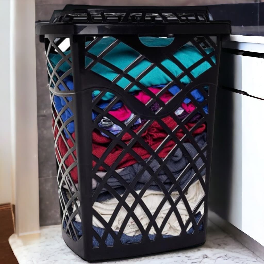 Cesto de Roupa Suja Grande Multiuso 30 Litros Em Plástico Resistente Para Banheiro Escritório