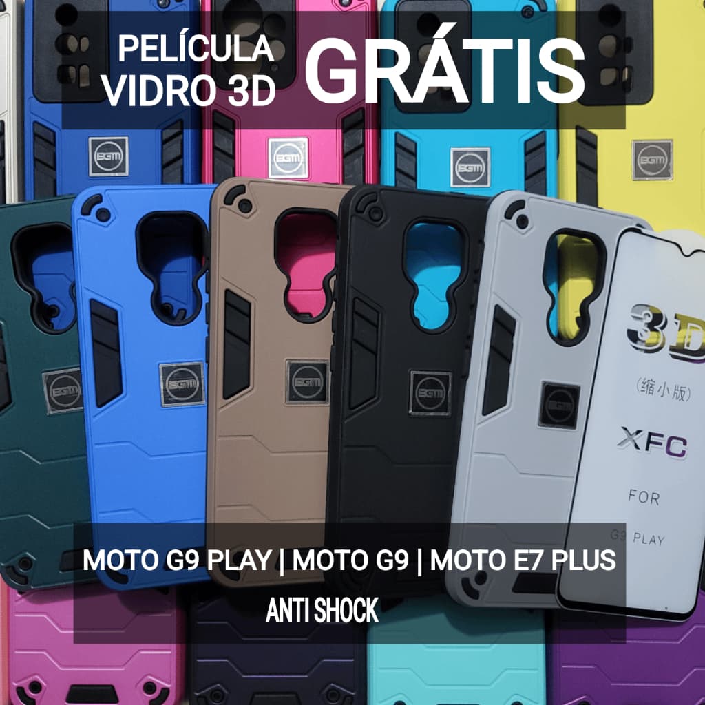 Capa Capinha anti impacto para Motorola Moto G9 PLAY / moto G9 / Moto E7 Plus color armor