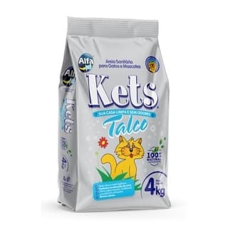 Areia Sanitária Kets para Gatos Talco - Alfa Pet 4kg