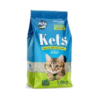 Areia Sílica Natural Sanitária para Gatos KETS White Sensitive 1.8KG