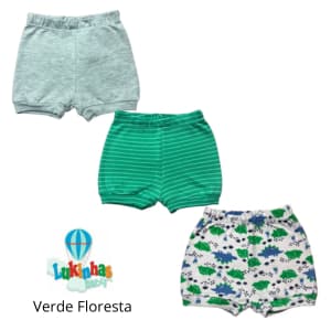 Kit 3 Shorts Bebê Menino Masculino Infantil Kiko E Kika Short Bermuda Shortinho Tapa Fralda