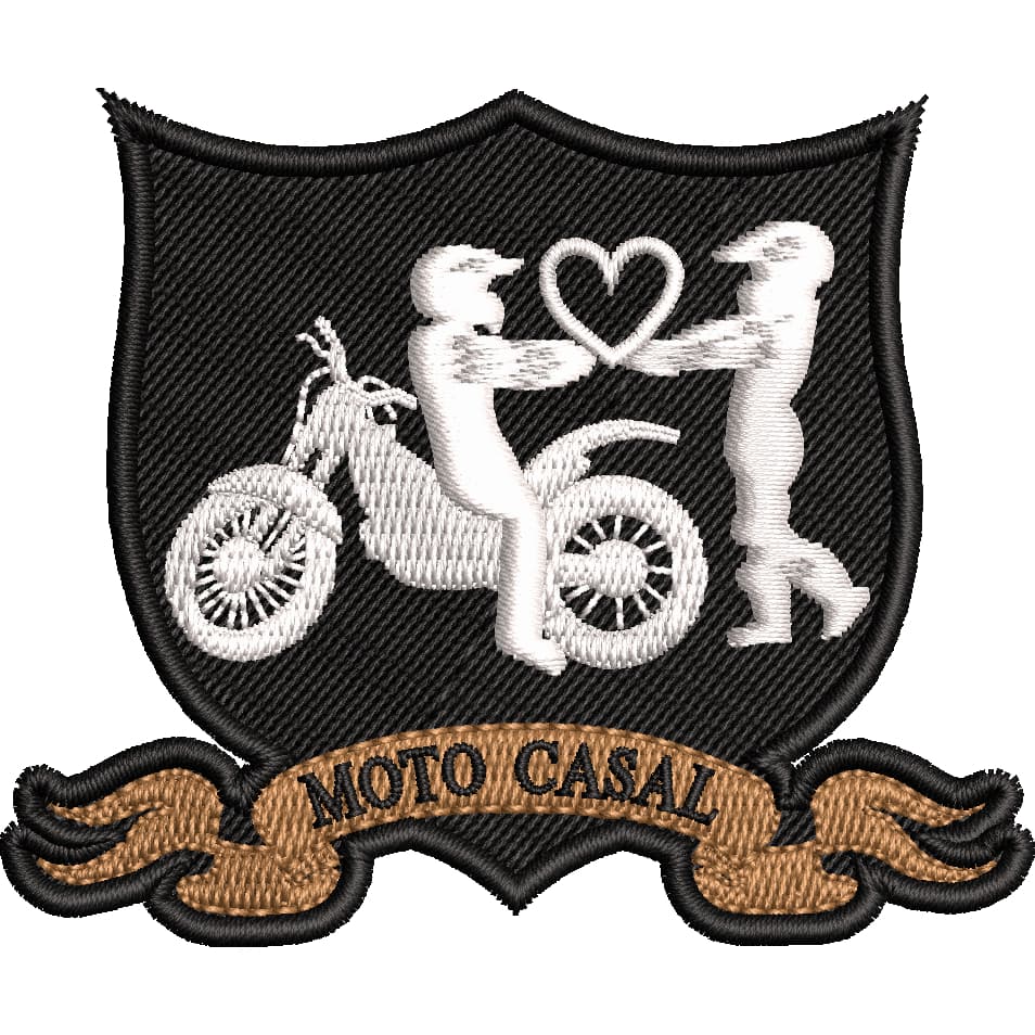 Patch Bordado Brasão Moto Casal Motociclista Moto Club Mc18