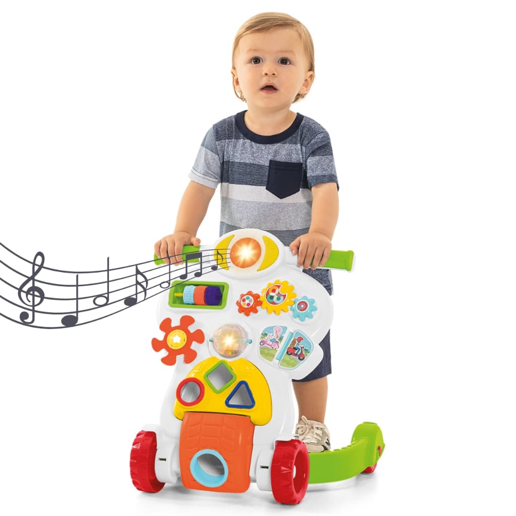 Andador de Bebê 2 em 1 Musical Brinquedos Educativos Empurrador Infantil Bebê Menino E Menina