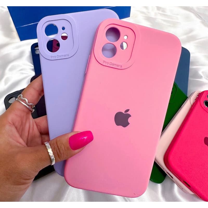 CAPA Case iPhone 11 11pro 11PROMAX 13 13 PRO Aveludada Premium Proteção de Câmera Alto-Relevo