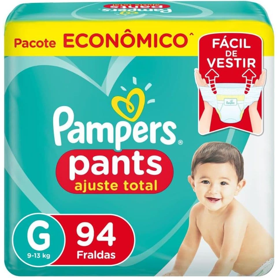Fralda Pampers Pants Ajuste Total Max G 94/ XG 86 Unidades
