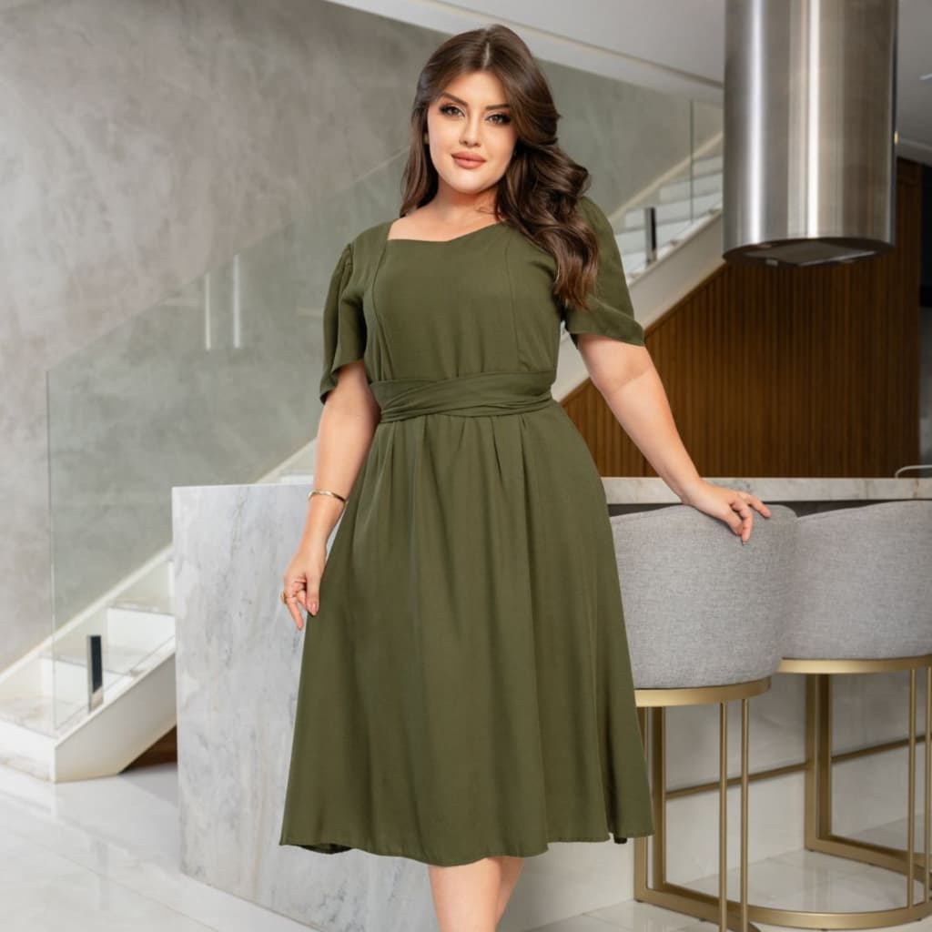 Vestido decote princesa C. Vestido moda evangélica, vestidos forrados, vestidos Plus Size