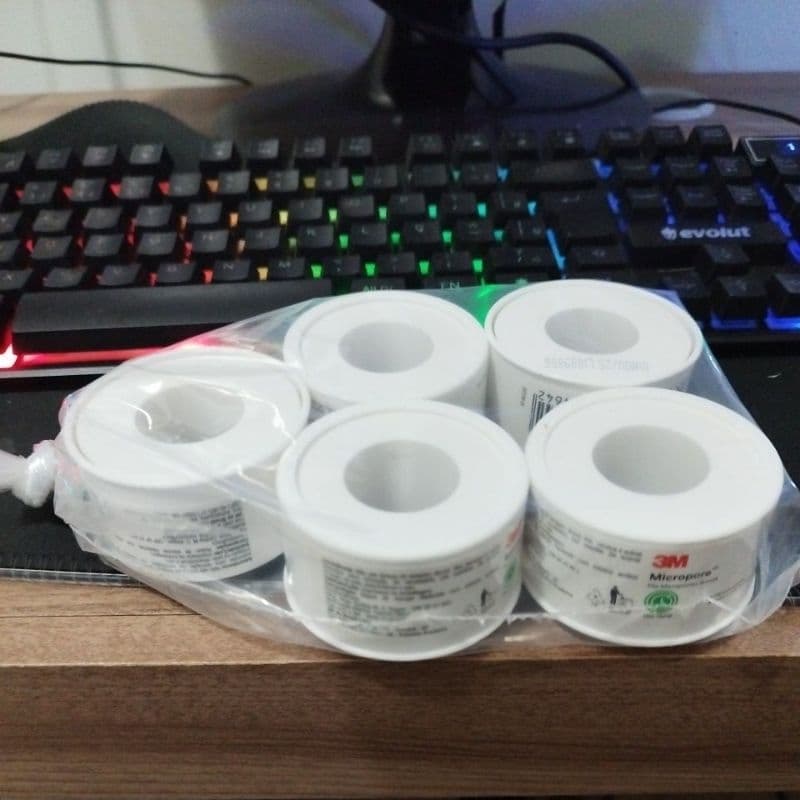 Fita Micropore 3M 25mm X 10m Branca ( kit com 5 unidades)