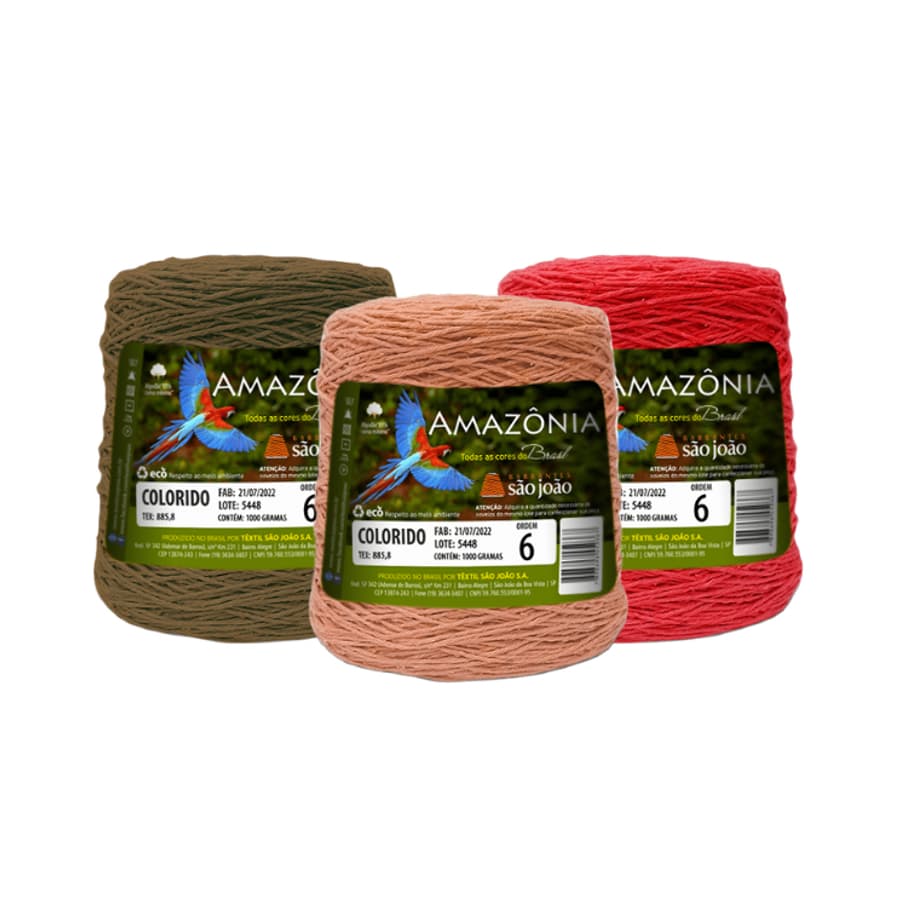 Barbante Amazônia Fio 6 1kg São João para Crochê