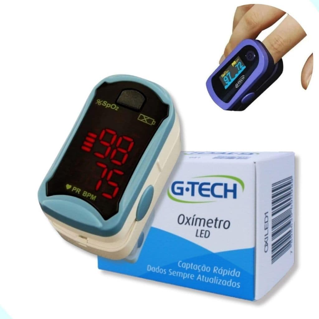 Oxímetro De Dedo Medição De Saturação Sp02 Frequência Cardíaca G-Tech Modelo LED