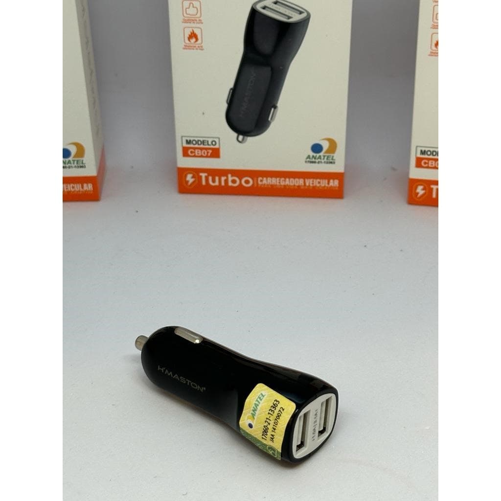 Turbo 4.1A Carregador Hmaston para Celular Veicular Carro Fonte 2 entradas USB