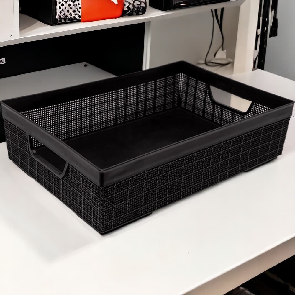 Cesto Organizador Multiuso de Plástico Grande Banheiro Cozinha 11,5 Litros Promoção