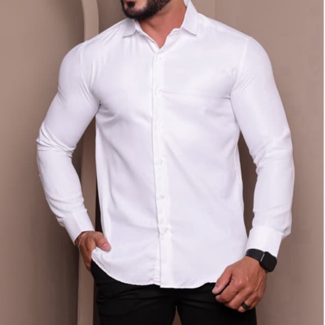 Camisa Social Slim Fit Masculina Passa Facil Manga longa Premium Confortável Envio Imediato