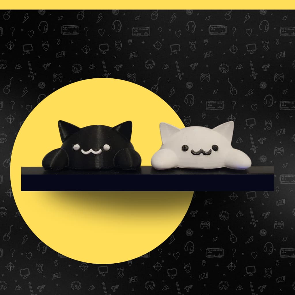 Enfeite para Monitor Bongo Cat Setup Gamer Gatos Várias Cores Decoração Presente