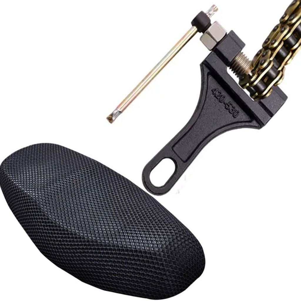 acessório de moto Chave Extrator De Corrente DE Moto Pino Grosso Tamanho 420/530 + Capa Protetora Banco De Moto Térmica