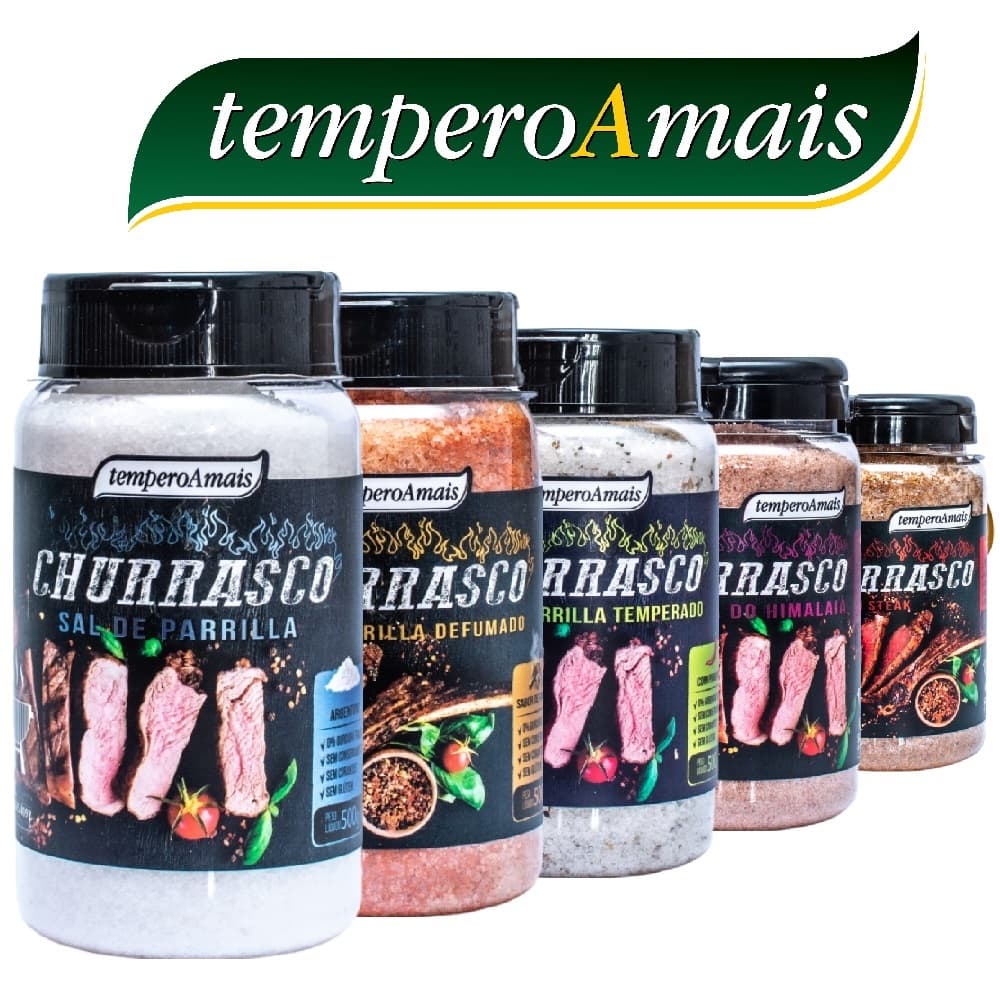 Sal Grosso Defumado/Sal Rosa/Americam steak 500g Tempero Churrasco Pote Condimento Cozinha