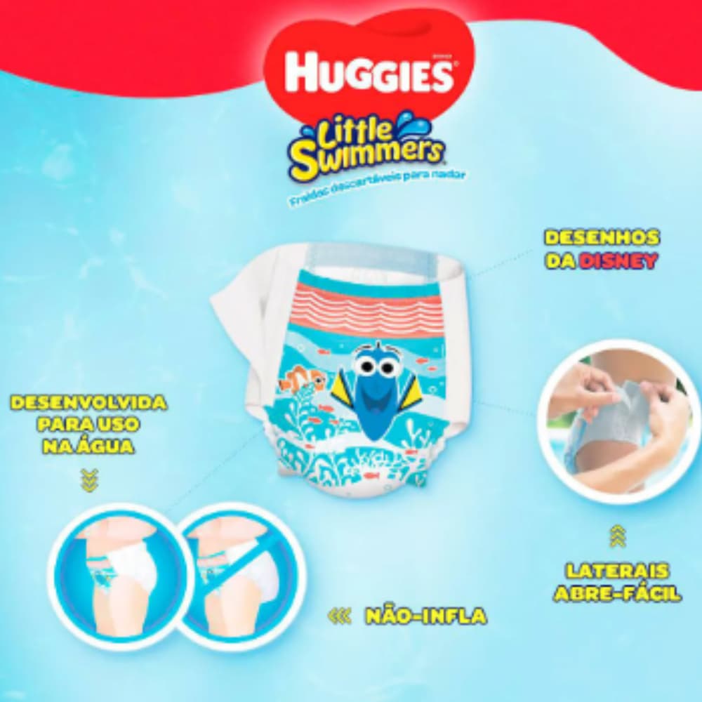 Fralda praia e pisicina Huggies Little Swimmers  G/XG (14 -20kgs) - UNIDADE