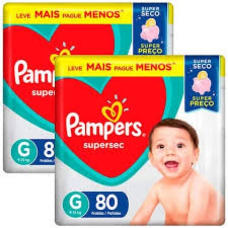 pampers supersec g 80 unidades 2 unidades