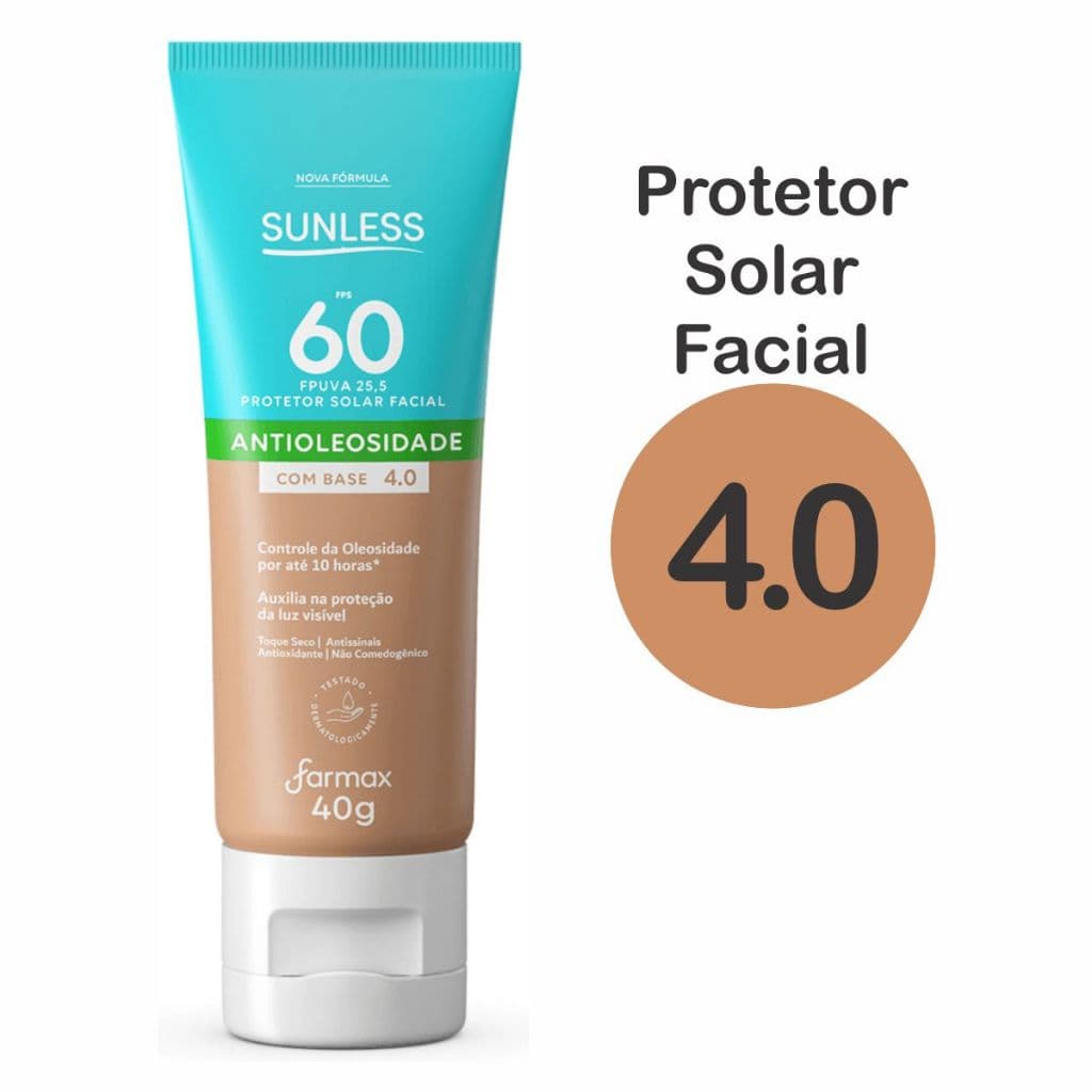 Protetor Solar Facial Sunless Antioleosidade Com Base 4.0 60FPS 40g