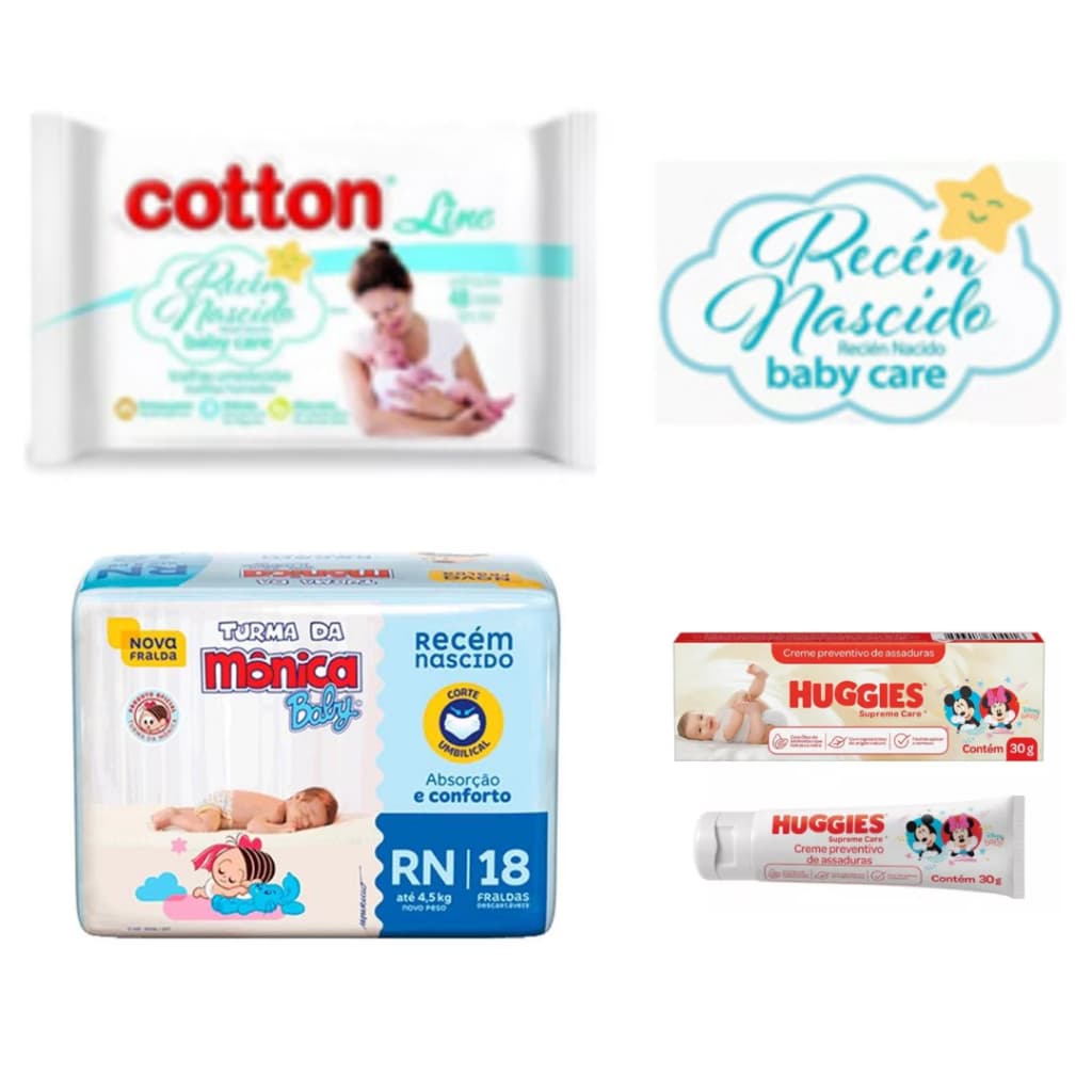 Kit Troca Fralda Recém Nascido Turma da Mônica